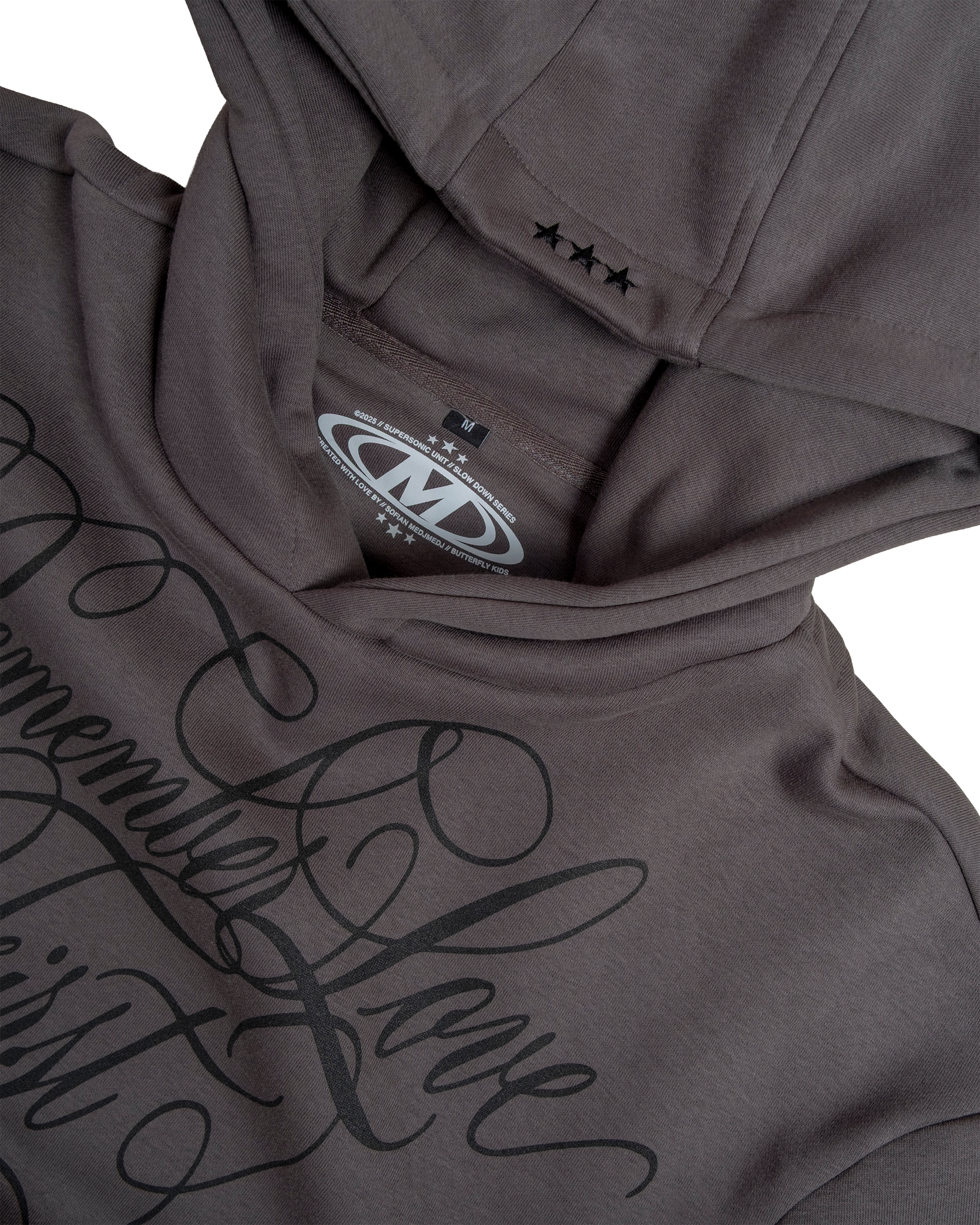 ŠEDÁ MIKINA • REMEMBER LOVE FIRST 🩶